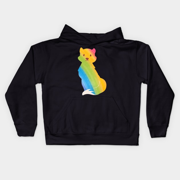 Rainbow fox pattern - Colourful Kids Hoodie by LukjanovArt